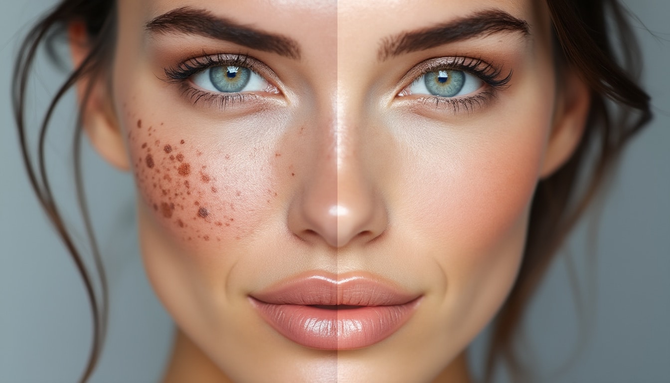 la vitamine c stabilisée aide à éclaircir visiblement les taches d'hyperpigmentation du visage, pour un teint plus uniforme et lumineux.