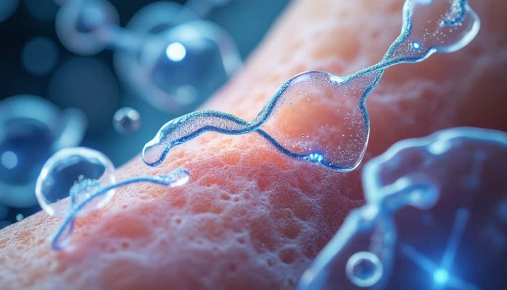 découvrez comment les peptides biomimétiques reproduisent les facteurs de croissance de la peau humaine pour favoriser la régénération et le rajeunissement cutané.