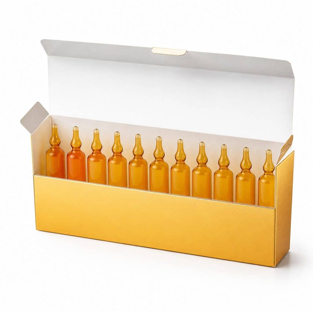 Ampoules de gelée royale fraîche bio présenté seul