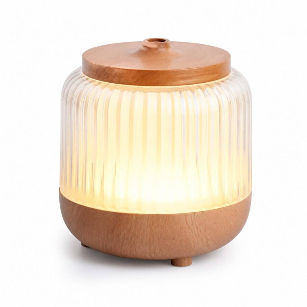 Diffuseur ultrasonique bois et verre présenté seul