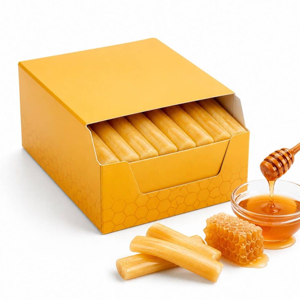 Pâte à mâcher au miel et à la propolis présenté seul
